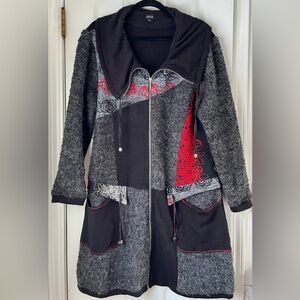 Fantazia Apparel - Women’s Long Jacket Zipper Front W/Pockets XL